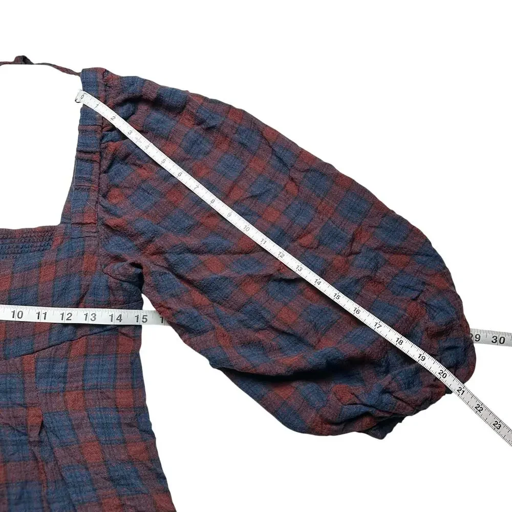 Urban Outfitters Blue and Rust Plaid Mini Dress